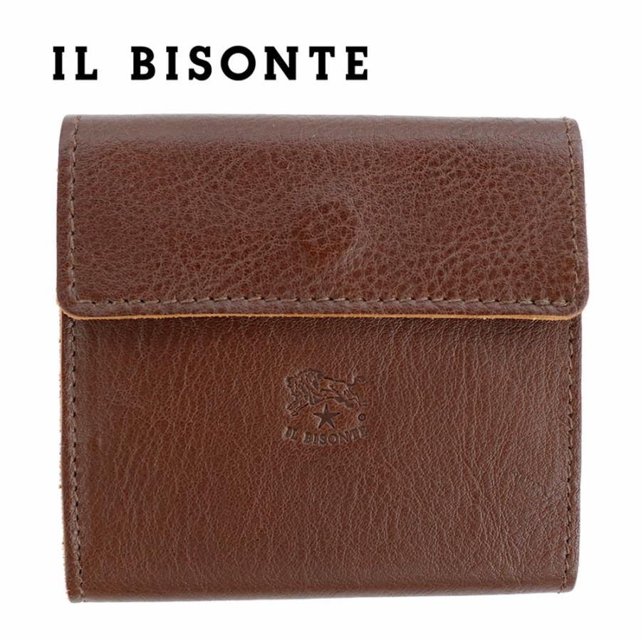 イルビゾンテ 財布 三つ折り IL BISONTE レザー 本革 ダークブラウン