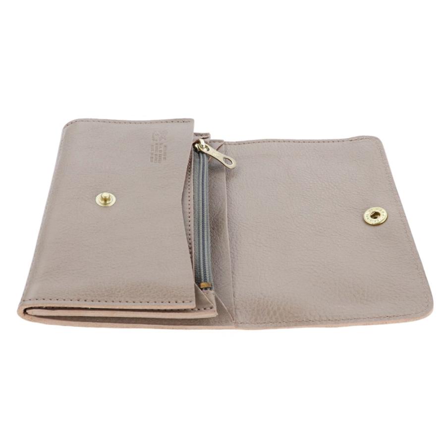 新品 イルビゾンテ 二つ折り財布 グレー Wホック ケース付き ミニ財布 IL BISONTE（イルビゾンテ） 財布 二つ折り ホック ボタン 折財布