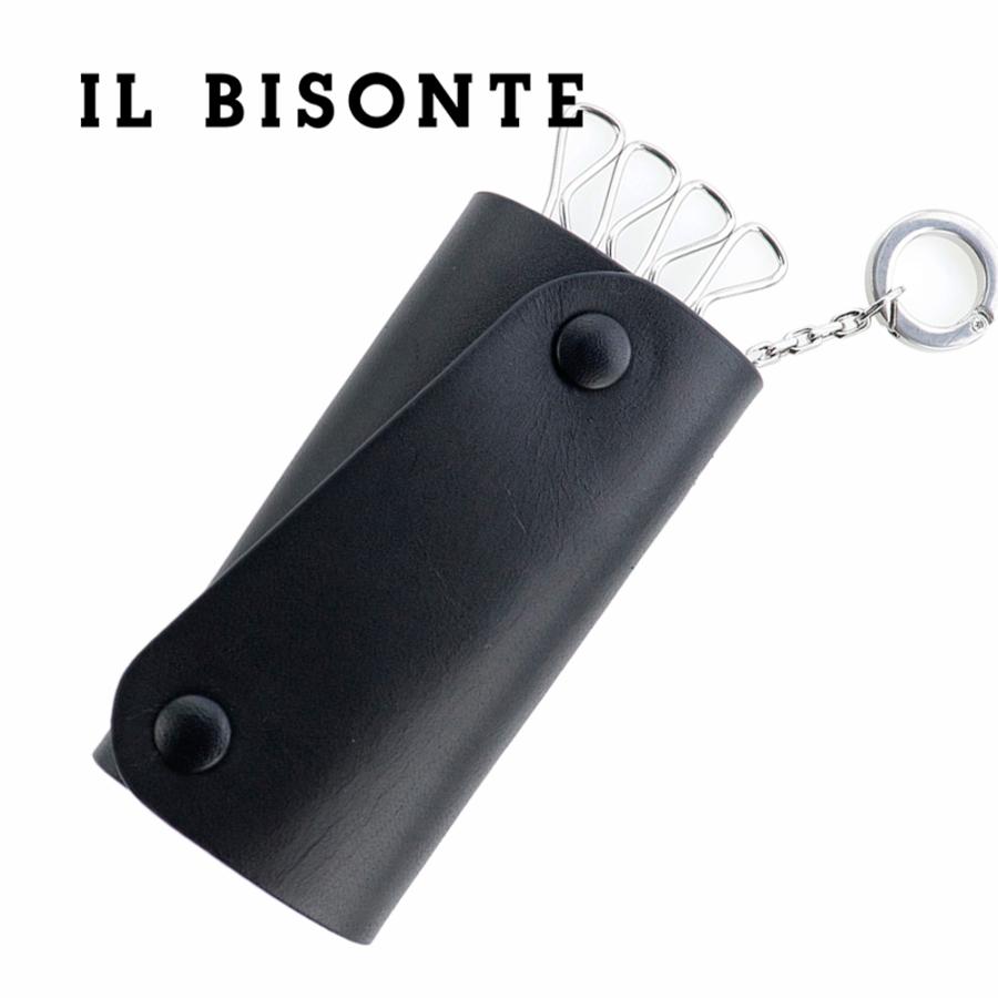IL BISONTE（イルビゾンテ） キーケース キーリング キーホルダー ネロ
