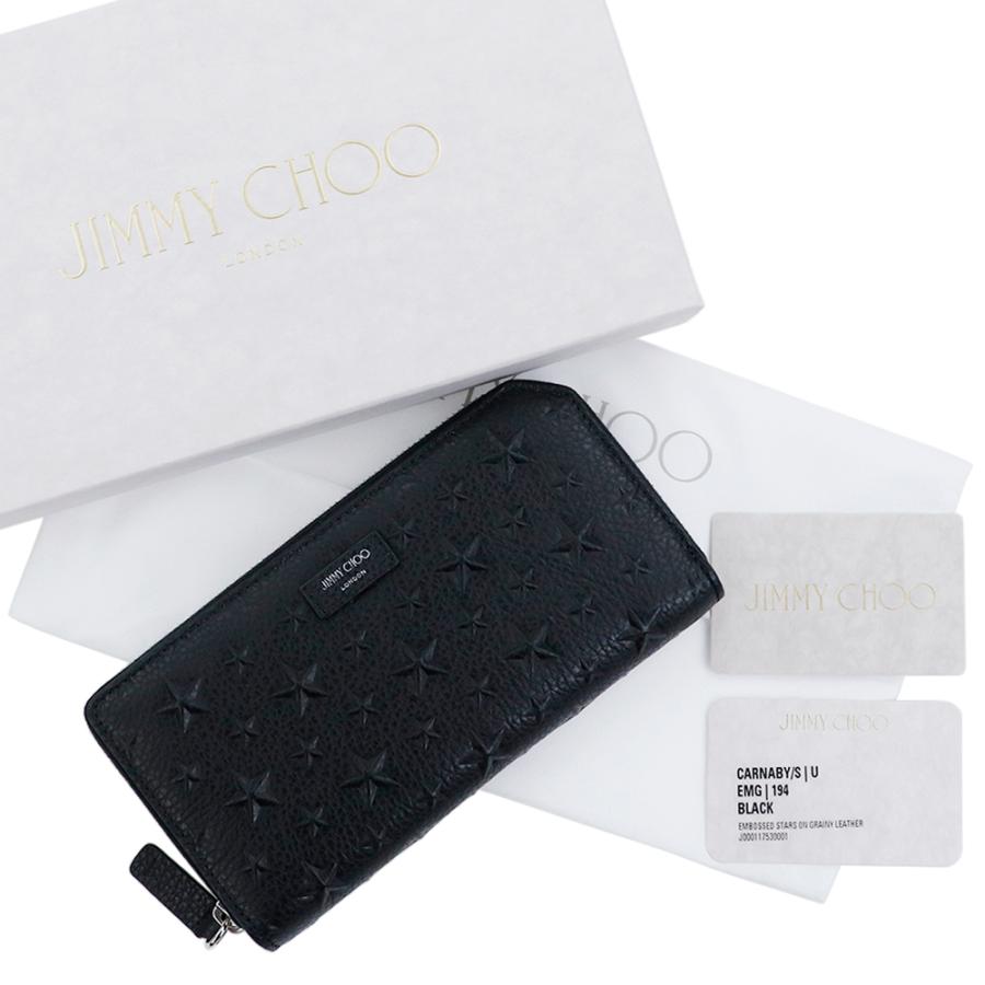 ジミーチュウ 財布 長財布 JIMMY CHOO ラウンドファスナー ブラック BLACK 黒 じゃばら レザー 本革 スター 星 スタッズ カード CARNABY｜brandparks｜02