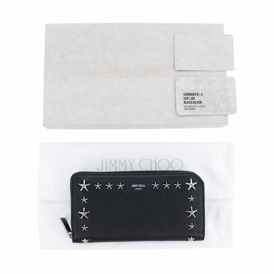 ジミーチュウ JIMMY CHOO 財布 長財布 ラウンドファスナー スタッズ スター 星 カーナビー CARNABY S ブラック BLACK レザー 本革｜brandparks｜06