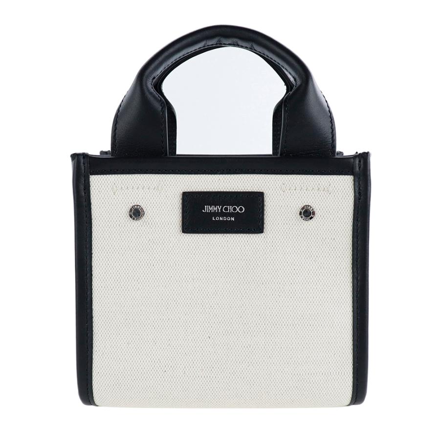 ジミーチュウ Jimmy Choo バッグ トート ショルダー SHOPPER TOTE/S RBY NATURAL / BLACK / SILVER ショッパートート キャンバス レザー 本革 斜め掛け｜brandparks｜03