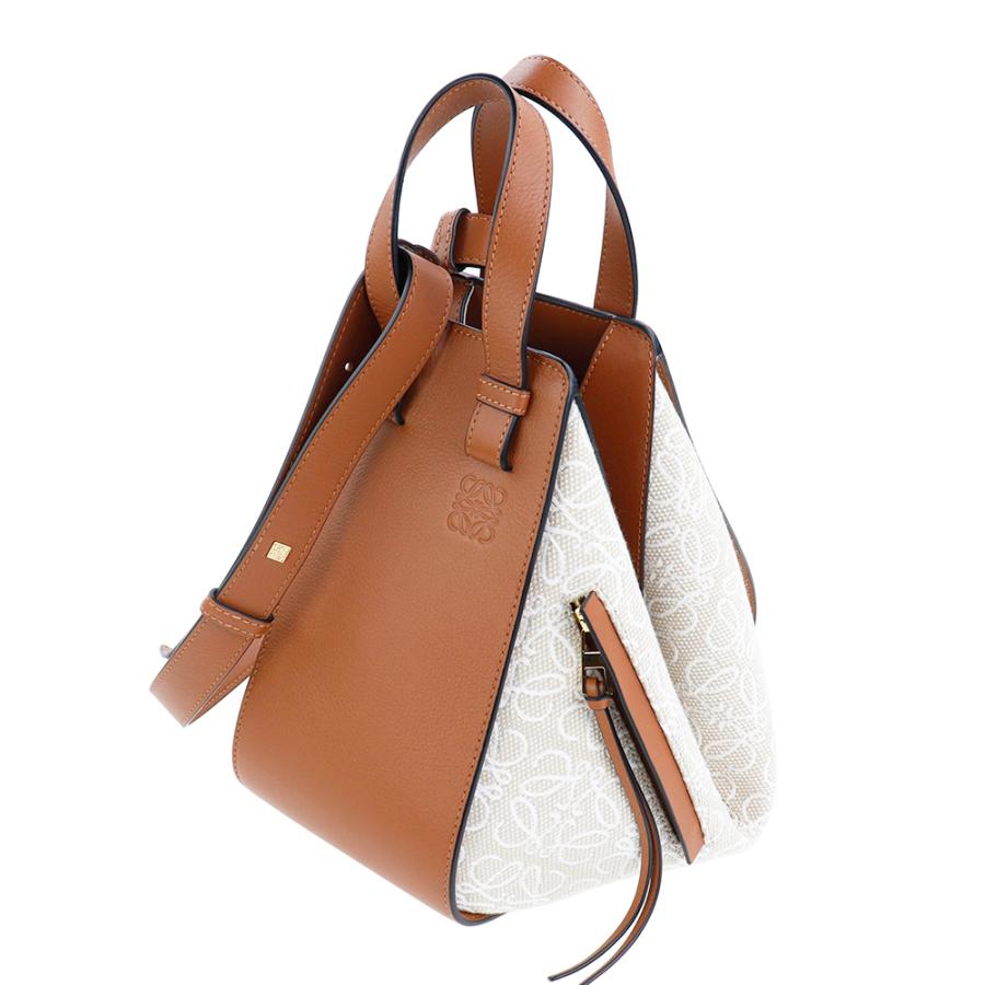 ロエベ バッグ LOEWE HAMMOCK ANAGRAM SMALL BAG A538S35X29 2426 ECRU + TAN ハンモック アナグラム スモール エクリュ タン レザー 本革｜brandparks｜02