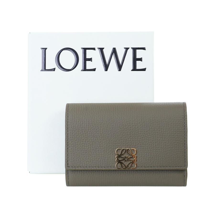 ロエベ 財布 三つ折り ミニ財布 トープ アナグラム C821S33X12 LOEWE（ロエベ） 三つ折り財布 ペブル 小銭入れ付き レディース