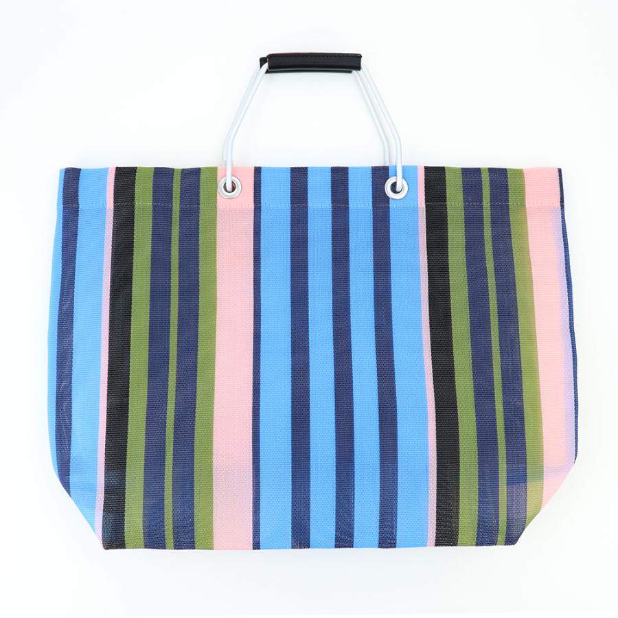 MARNI マルニフラワーカフェ トートバッグ ストライプ メッシュ MARNI マルニフラワーカフェ トートバッグ ストライプ メッシュ