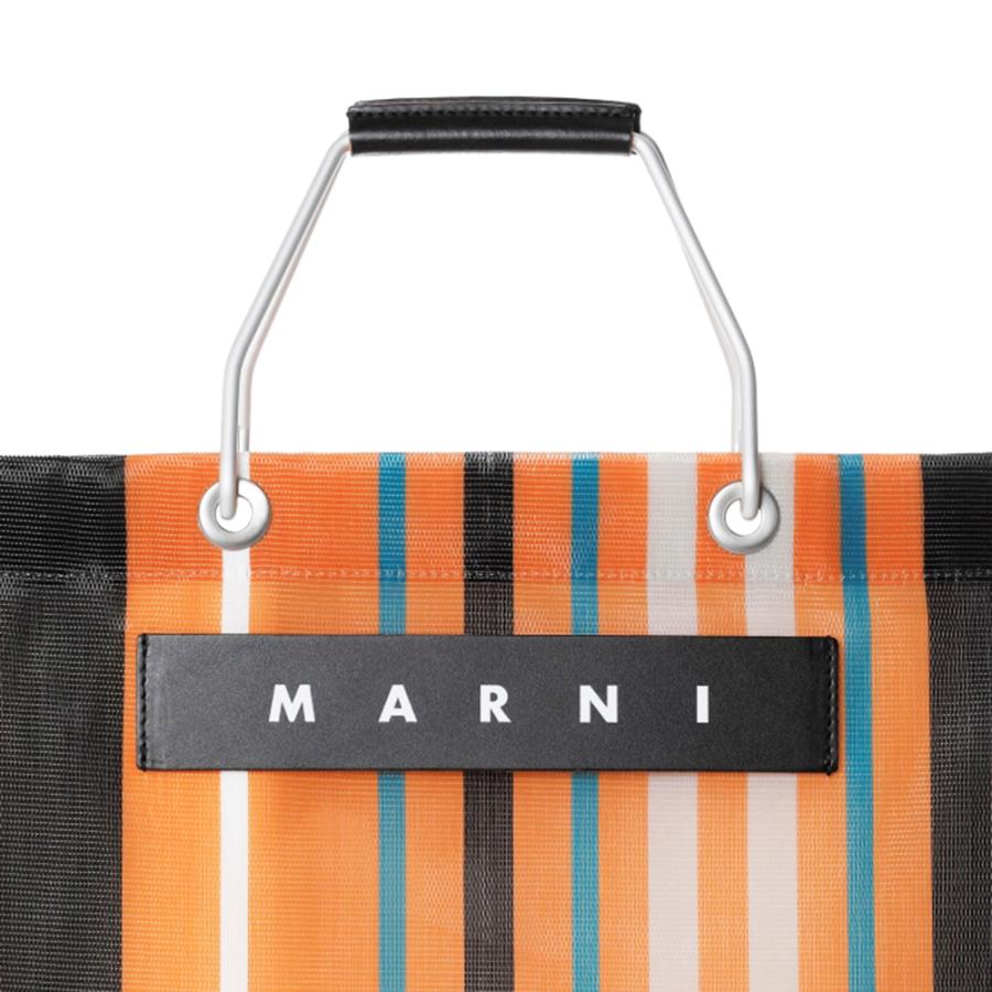 MARNI マルニフラワーカフェ トートバッグ ストライプ メッシュ MARNI マルニフラワーカフェ トートバッグ ストライプ メッシュ