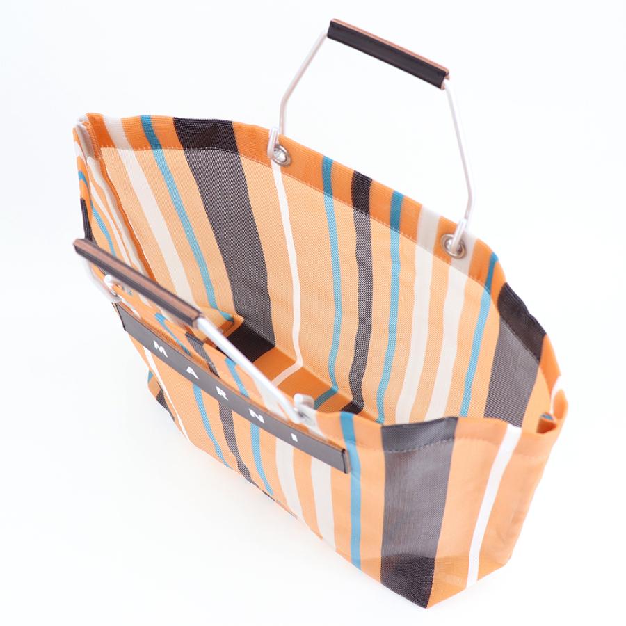 MARNI マルニフラワーカフェ トートバッグ ストライプ メッシュ MARNI マルニフラワーカフェ トートバッグ ストライプ メッシュ
