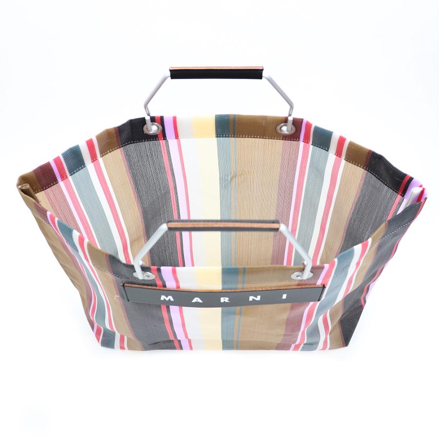 MARNI マルニフラワーカフェ トートバッグ ストライプ メッシュ MARNI マルニフラワーカフェ トートバッグ ストライプ メッシュ