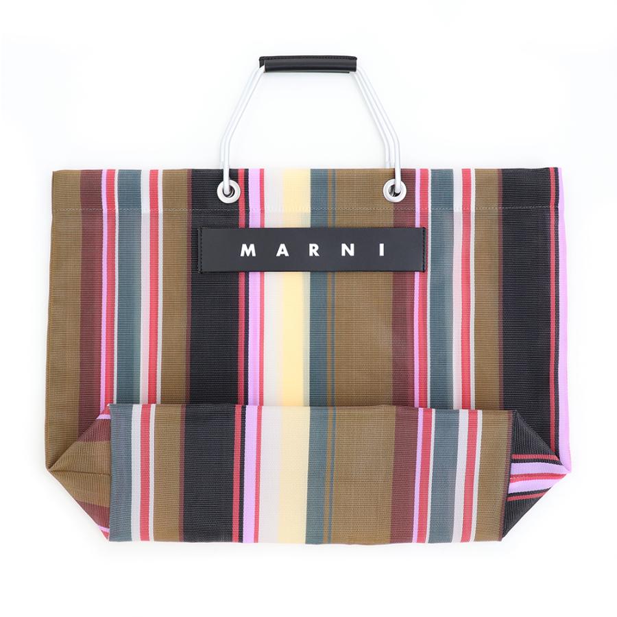 MARNI マルニフラワーカフェ トートバッグ ストライプ メッシュ MARNI マルニフラワーカフェ トートバッグ ストライプ メッシュ