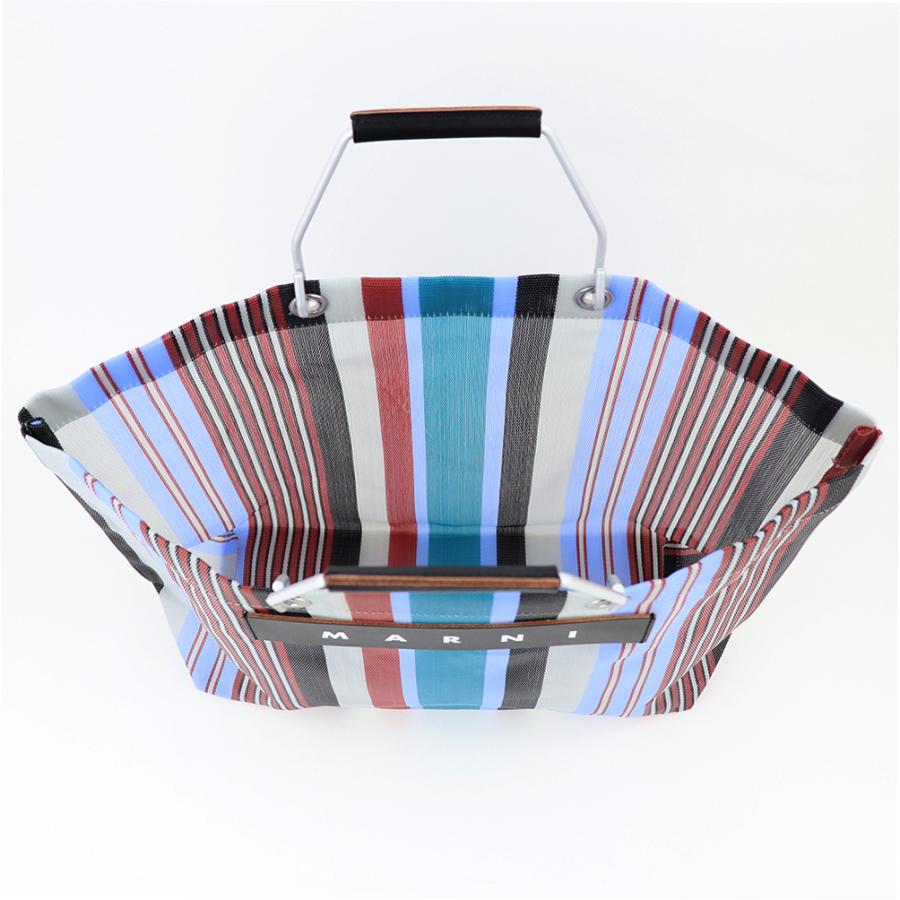 MARNI マルニフラワーカフェ トートバッグ ストライプ メッシュ MARNI マルニフラワーカフェ トートバッグ ストライプ メッシュ