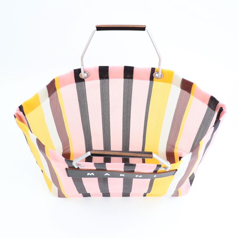 MARNI マルニフラワーカフェ トートバッグ ストライプ メッシュ MARNI マルニフラワーカフェ トートバッグ ストライプ メッシュ