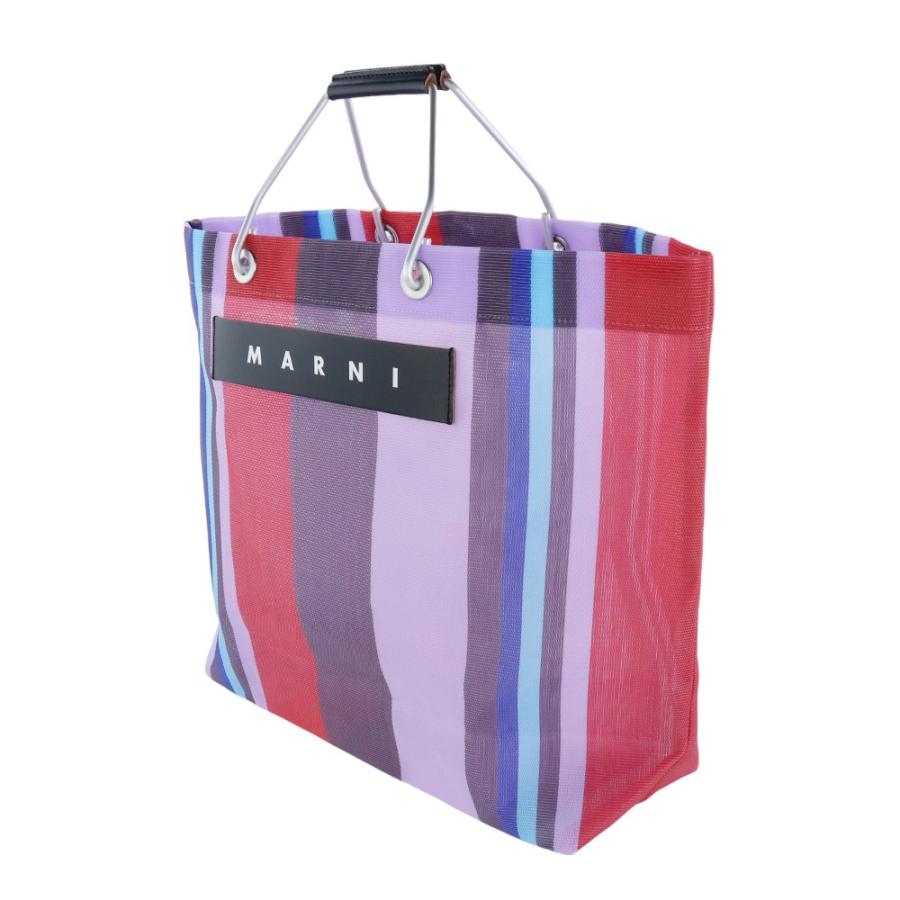 MARNI マルニフラワーカフェ トートバッグ ストライプ メッシュ MARNI マルニフラワーカフェ トートバッグ ストライプ メッシュ