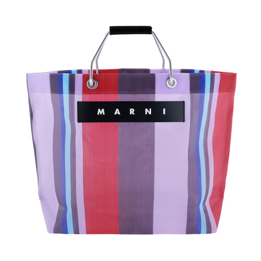 MARNI マルニフラワーカフェ トートバッグ ストライプ メッシュ MARNI マルニフラワーカフェ トートバッグ ストライプ メッシュ