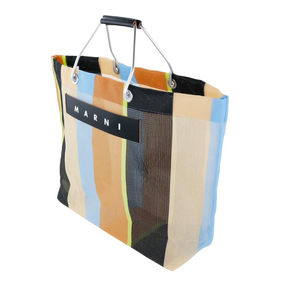 MARNI マルニフラワーカフェ トートバッグ ストライプ メッシュ MARNI マルニフラワーカフェ トートバッグ ストライプ メッシュ