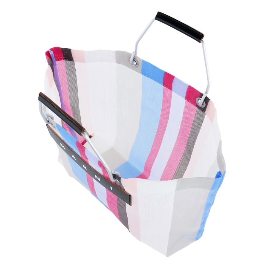 MARNI マルニフラワーカフェ トートバッグ ストライプ メッシュ MARNI マルニフラワーカフェ トートバッグ ストライプ メッシュ