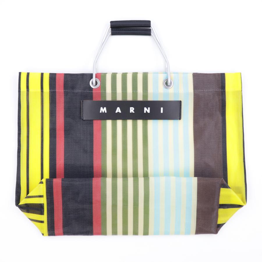 MARNI マルニフラワーカフェ トートバッグ ストライプ メッシュ MARNI マルニフラワーカフェ トートバッグ ストライプ メッシュ