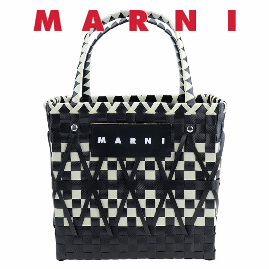 マルニ バッグ Marni Market ステンシルバッグ ブラック ホワイト