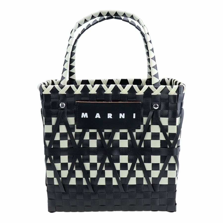 マルニ バッグ Marni Market ステンシルバッグ ブラック ホワイト