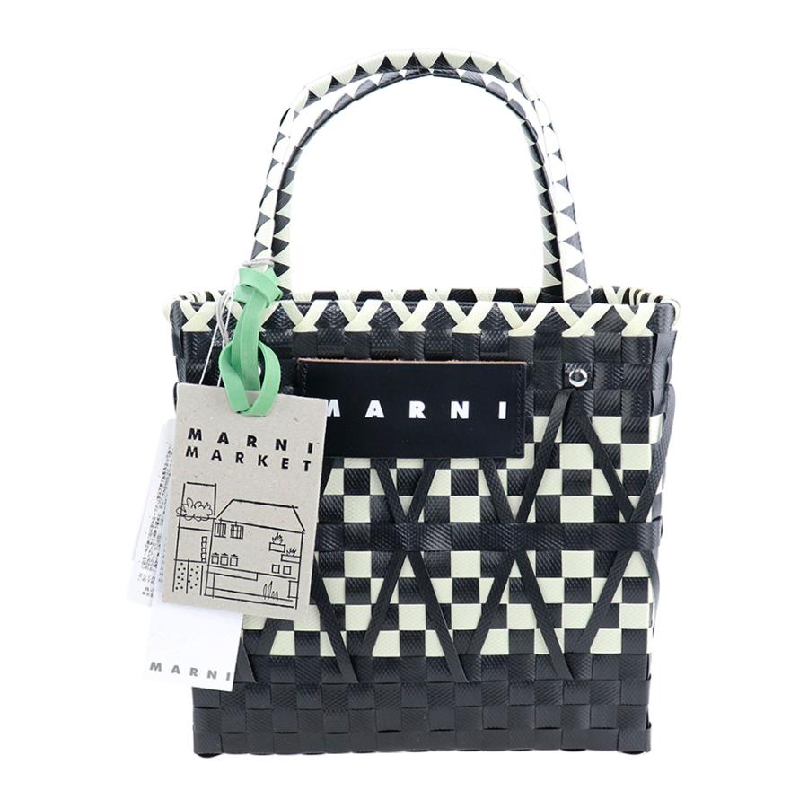 マルニ バッグ Marni Market ステンシルバッグ ブラック ホワイト 