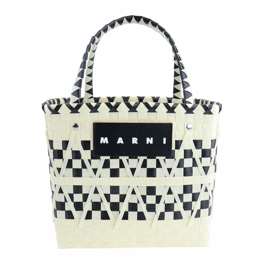 マルニ バッグ Marni Market ステンシルバッグ ホワイト ブラック