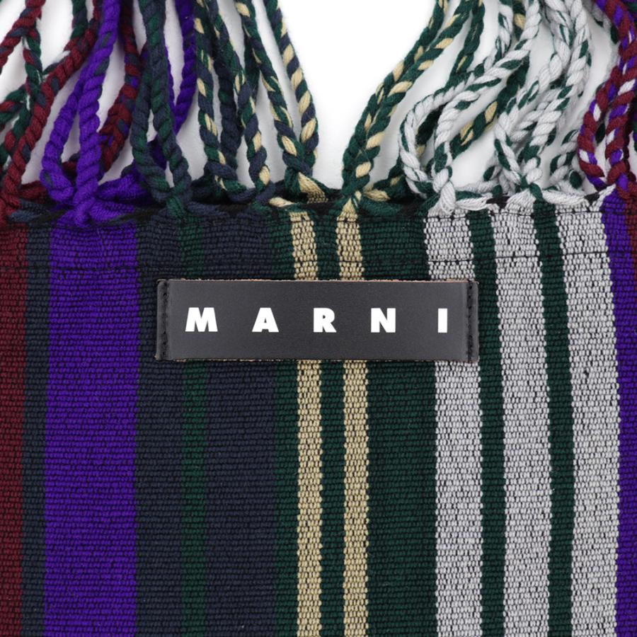 マルニフラワーカフェ ハンモックバッグ ストライプ ダークグリーン MARNI FLOWER CAFE トートバッグ マルニマーケット Marni Market｜brandparks｜05