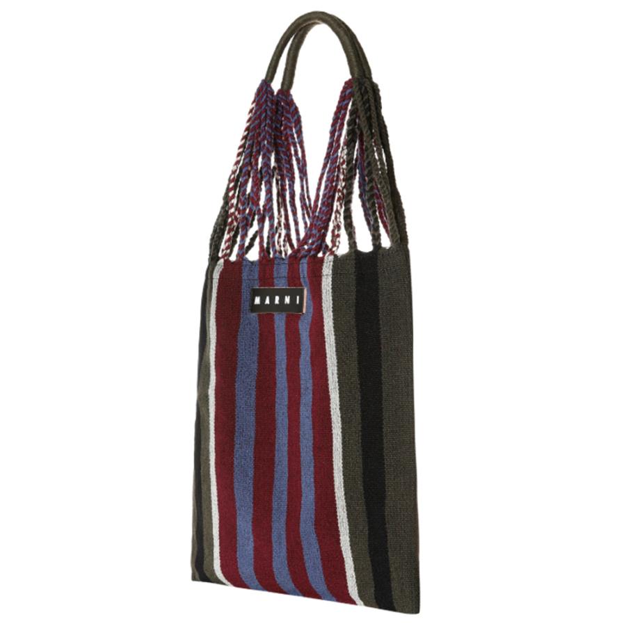 MARNI マルニフラワーカフェ ハンモックバッグ ストライプ モス MARNI マルニフラワーカフェ ハンモックバッグ ストライプ モス