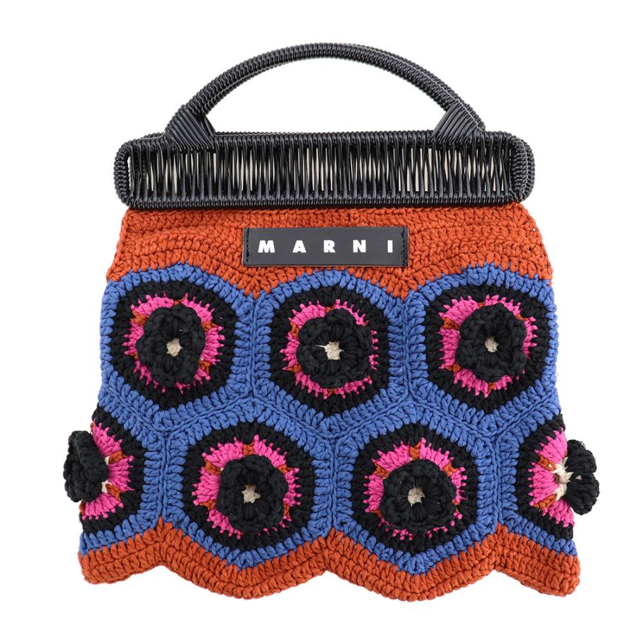 MARNI マルニ フラワーカフェ クロシェバッグ 花柄 ダーク MARNI マルニ フラワーカフェ クロシェバッグ 花柄 ダーク