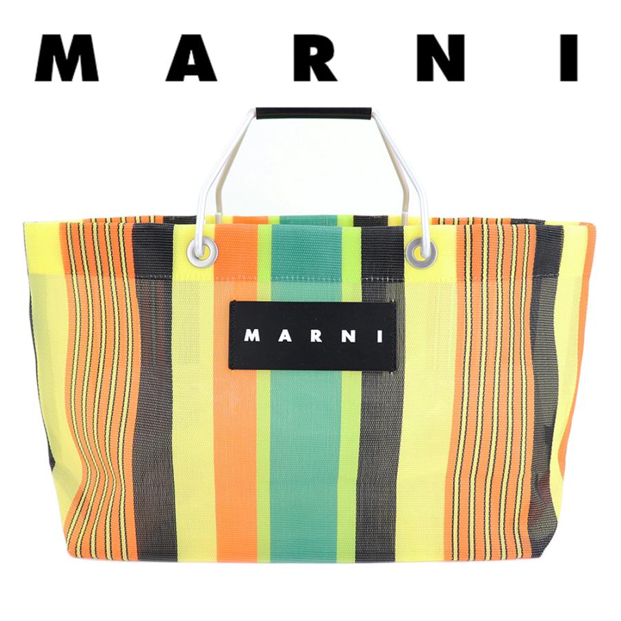 MARNI マルニフラワーカフェ トートバッグ ミニ ストライプ MARNI マルニフラワーカフェ トートバッグ ミニ ストライプ