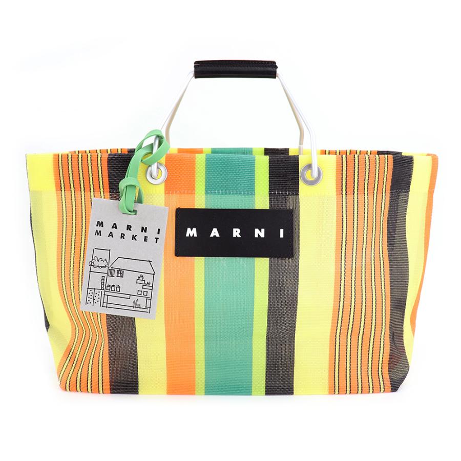 MARNI マルニフラワーカフェ トートバッグ ミニ ストライプ MARNI マルニフラワーカフェ トートバッグ ミニ ストライプ