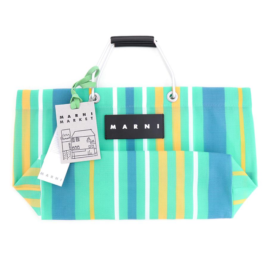 MARNI マルニフラワーカフェ トートバッグ ミニ ストライプ MARNI マルニフラワーカフェ トートバッグ ミニ ストライプ