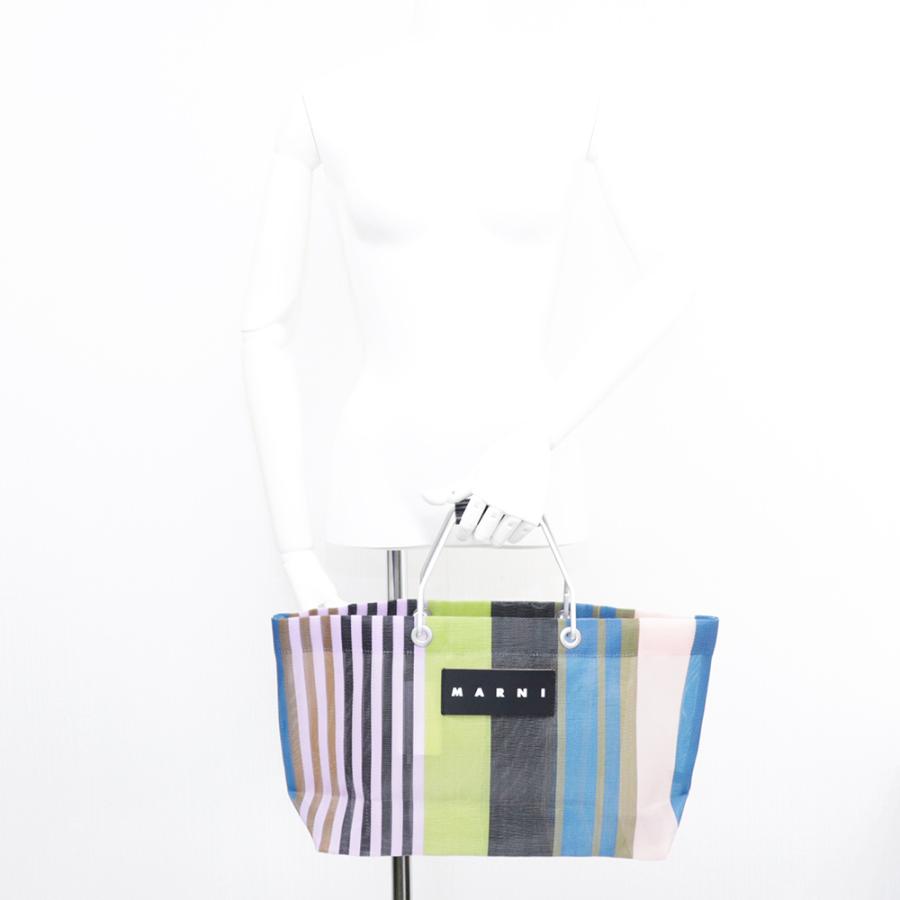 MARNI マルニフラワーカフェ トートバッグ ミニ ストライプ MARNI マルニフラワーカフェ トートバッグ ミニ ストライプ