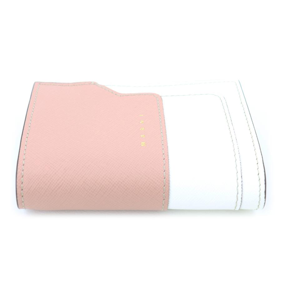○★新品未使用　マルニ　トランク　二つ折り財布　ピンク×ベージュ系×ホワイト 中古・古着通販】MARNI (マルニ) 2つ折り財布 ピンク×ホワイト