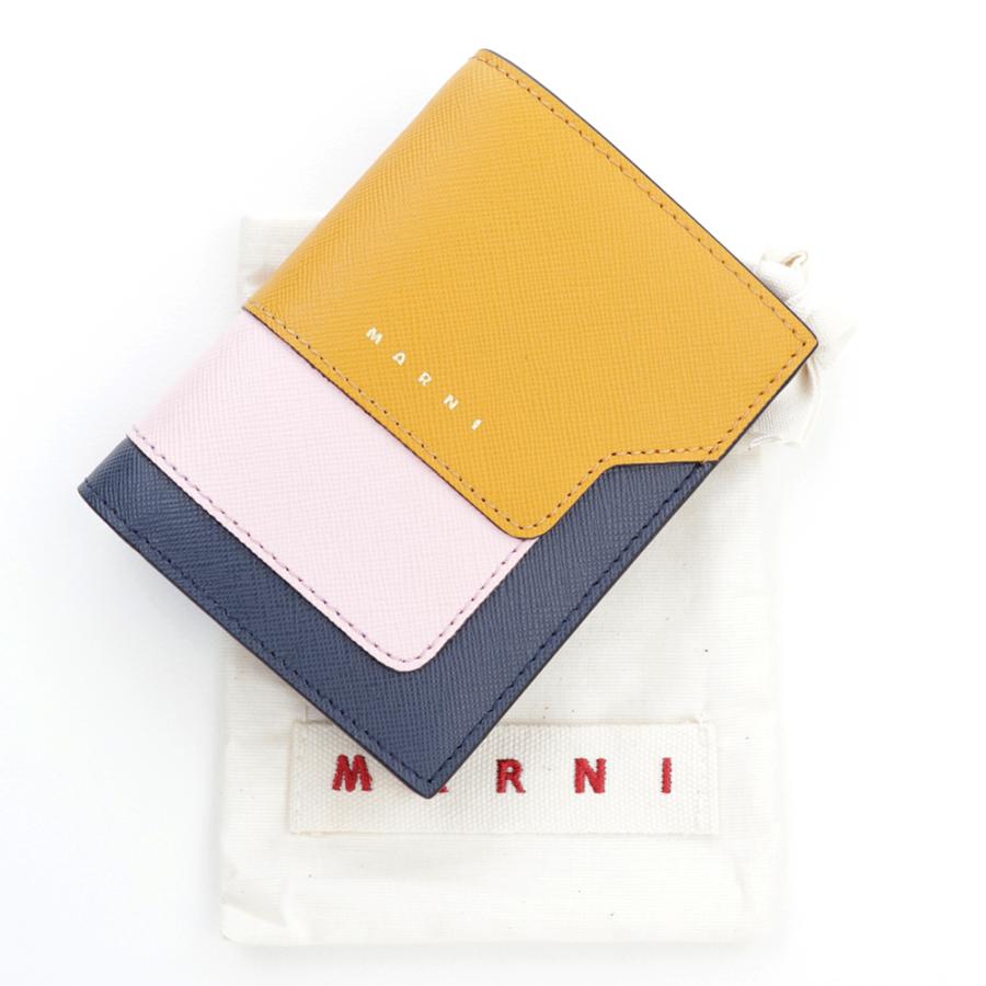 マルニ 財布 MARNI 二つ折り財布 イエロー ネイビー コンパクト ミニ財布 バイカラー 札入れ 小銭入れ カード コインケース コンパクトウォレット PFMOQ14U13｜brandparks｜11