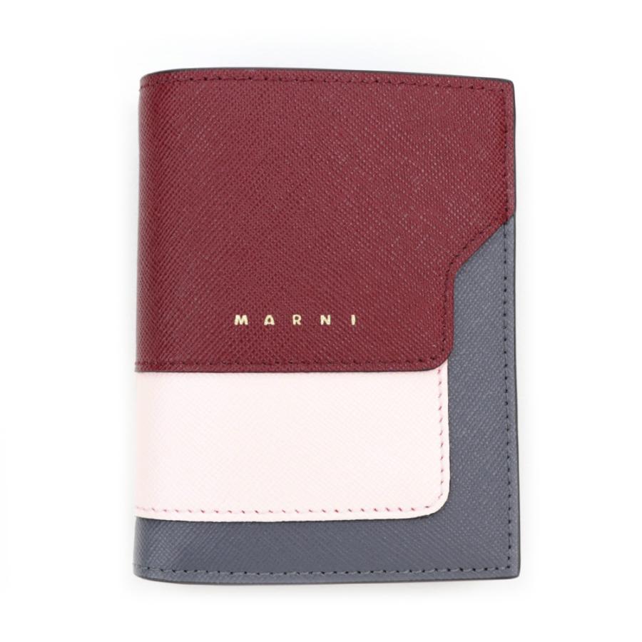 MARNI マルニ 財布 二つ折り財布 ディープレッド ネイビー MARNI マルニ 財布 二つ折り財布 ディープレッド ネイビー