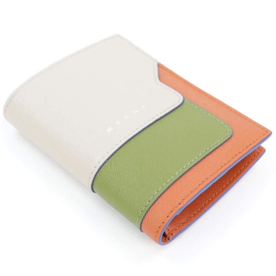 MARNI マルニ 財布 二つ折り財布 オレンジ グリーン コンパクト MARNI マルニ 財布 二つ折り財布 オレンジ グリーン コンパクト
