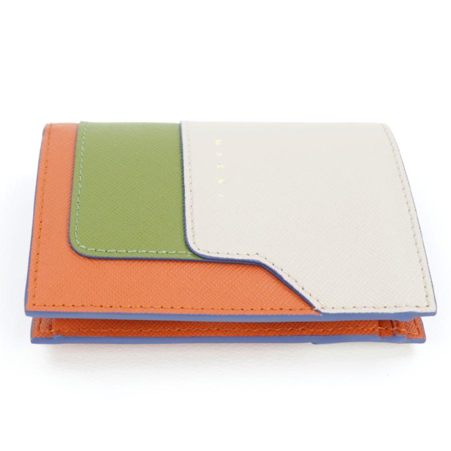 MARNI マルニ 財布 二つ折り財布 オレンジ グリーン コンパクト MARNI マルニ 財布 二つ折り財布 オレンジ グリーン コンパクト