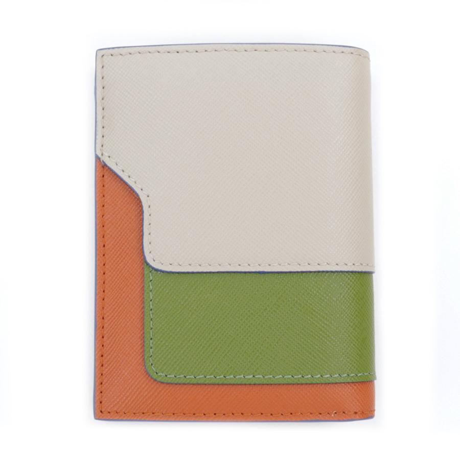 MARNI マルニ 財布 二つ折り財布 オレンジ グリーン コンパクト MARNI マルニ 財布 二つ折り財布 オレンジ グリーン コンパクト