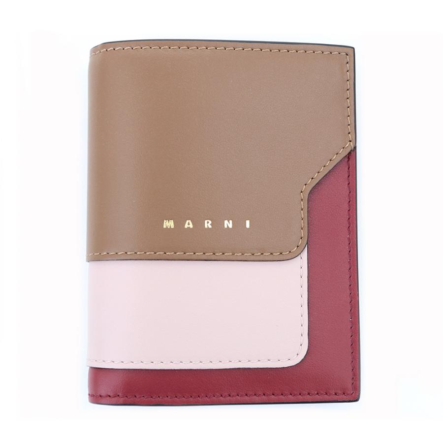 MARNI マルニ 財布 二つ折り財布 ゴールドブラウン ピンク MARNI マルニ 財布 二つ折り財布 ゴールドブラウン ピンク