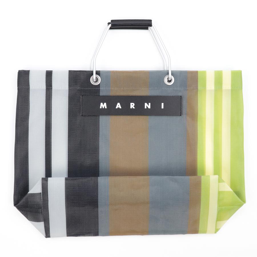 MARNI マルニ トートバッグ ストライプ メッシュ フラワーカフェ MARNI マルニ トートバッグ ストライプ メッシュ フラワーカフェ
