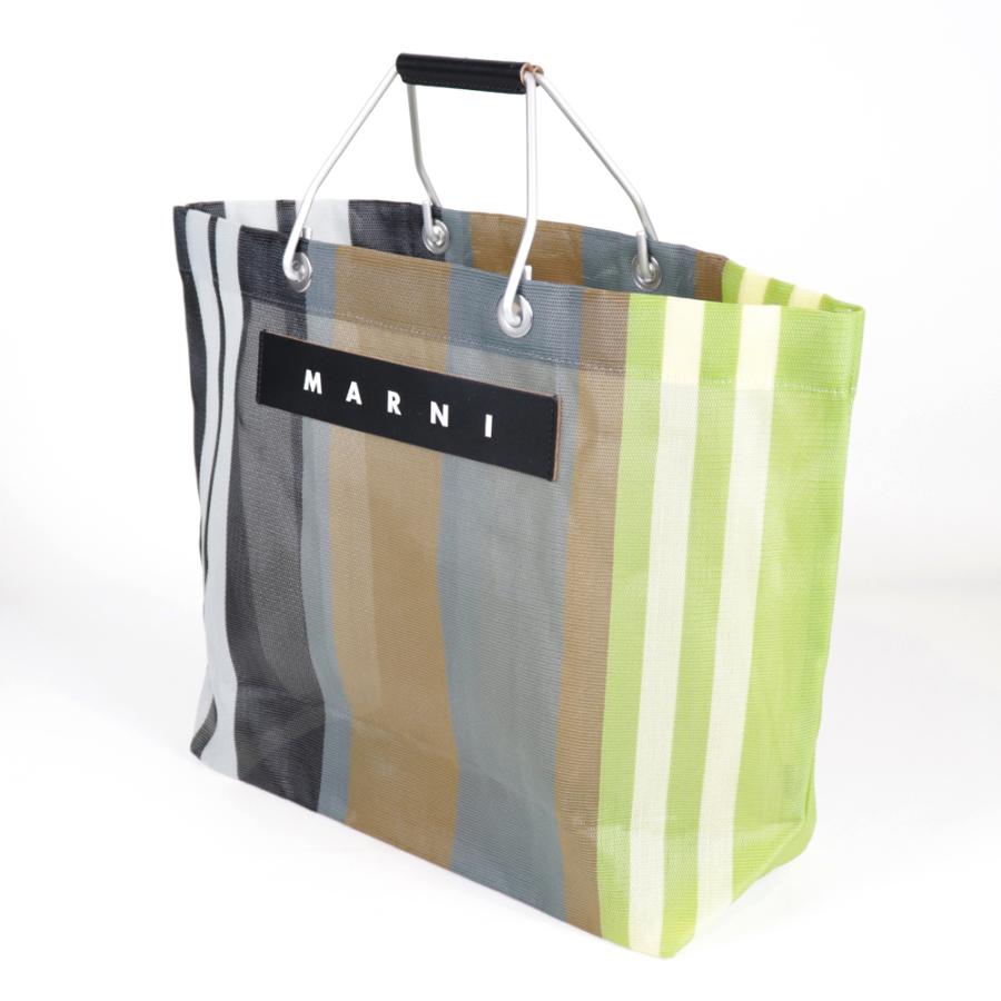 MARNI マルニ トートバッグ ストライプ メッシュ フラワーカフェ MARNI マルニ トートバッグ ストライプ メッシュ フラワーカフェ