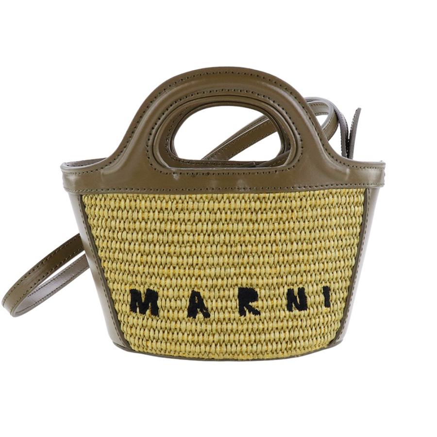 【美品】MARNI マルニ トロピカリア マイクロバッグ オリーブ ショルダー MARNI マルニ かごバッグ/バスケットバッグ/ショルダーバッグ