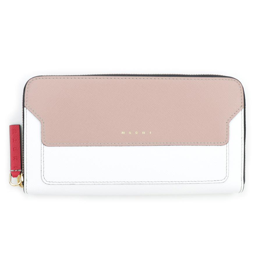 MARNI マルニ 財布 長財布 二つ折り ベージュ グレー バイカラー 