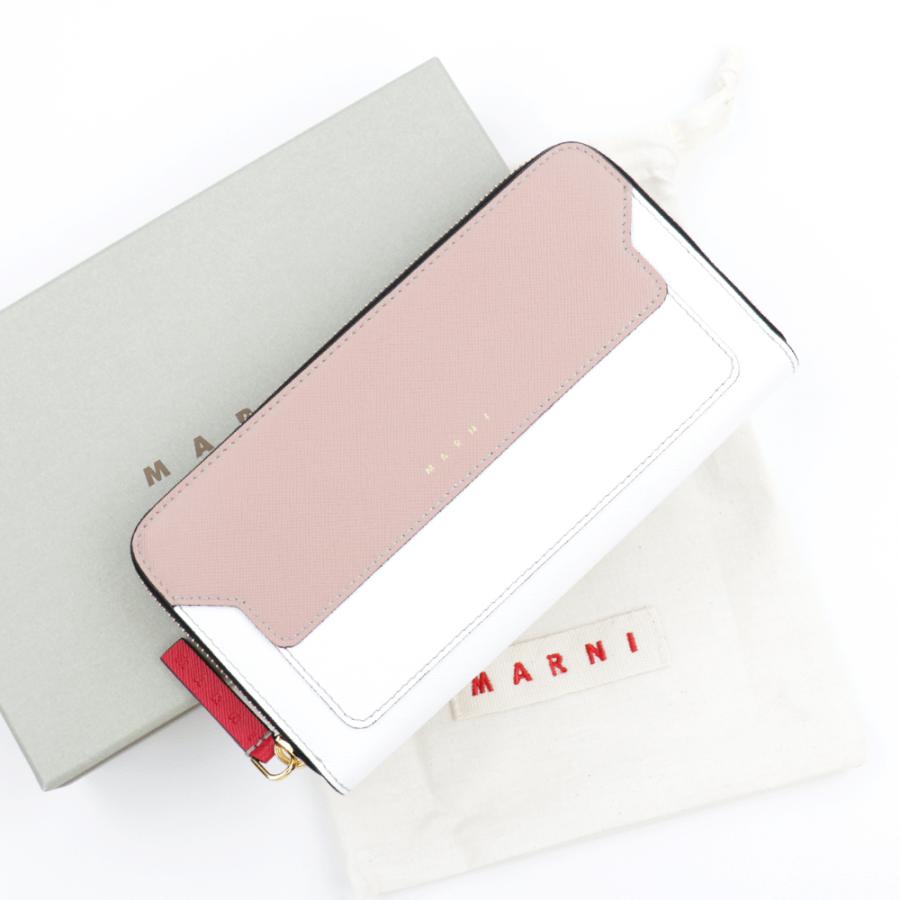 MARNI マルニ 財布 長財布 二つ折り ベージュ グレー バイカラー 