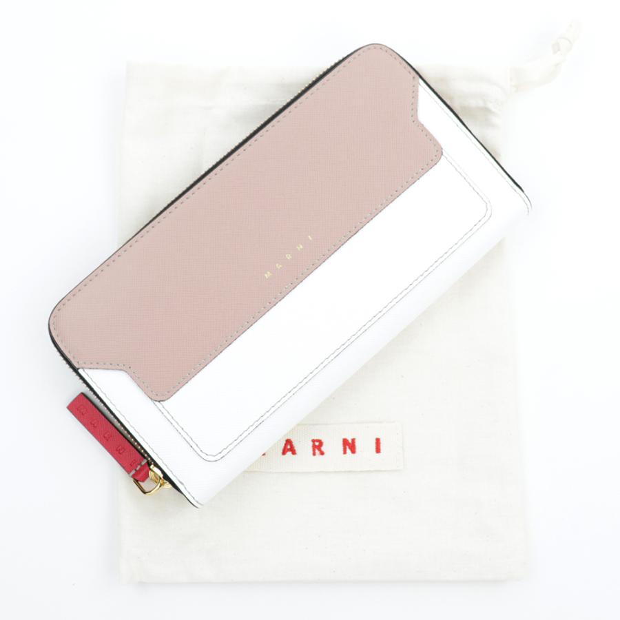 MARNI（マルニ） 財布 長財布 二つ折り ベージュ グレー バイカラー 