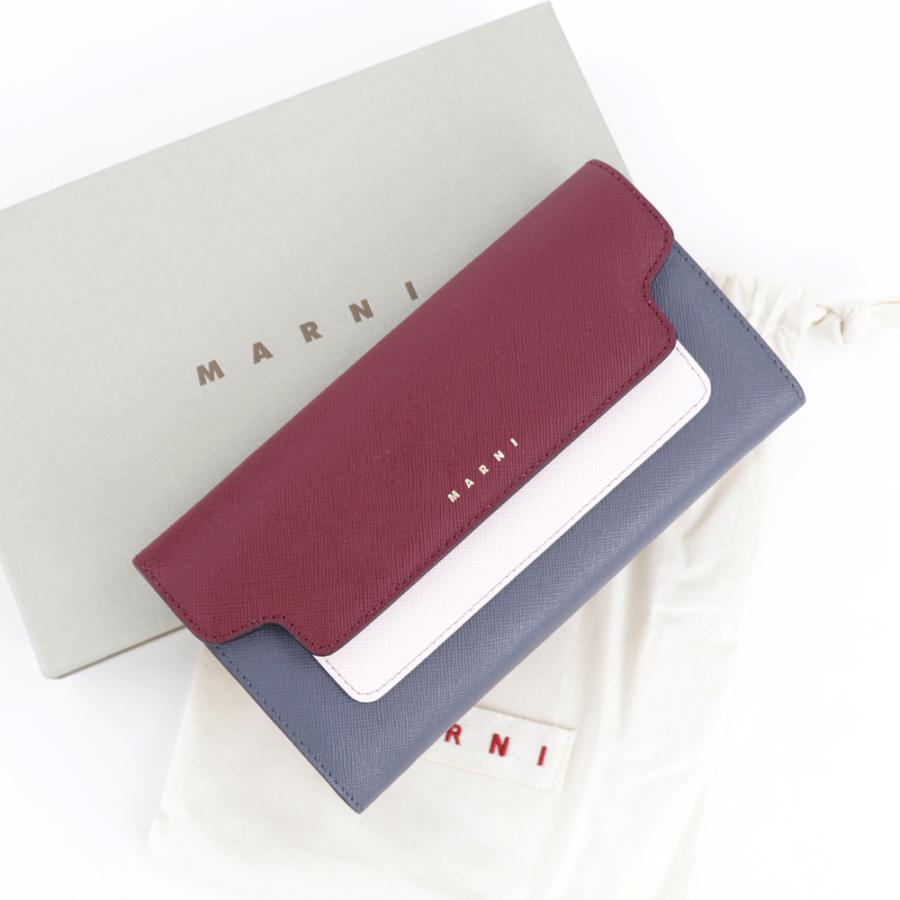 MARNI マルニ 財布 長財布 ダブルホック バイカラー ディープ MARNI マルニ 財布 長財布 ダブルホック バイカラー ディープ