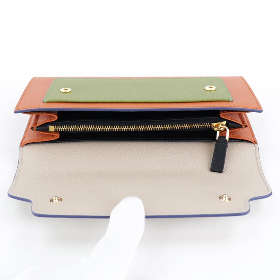 MARNI マルニ 財布 長財布 ダブルホック バイカラー オレンジ + MARNI マルニ 財布 長財布 ダブルホック バイカラー オレンジ +