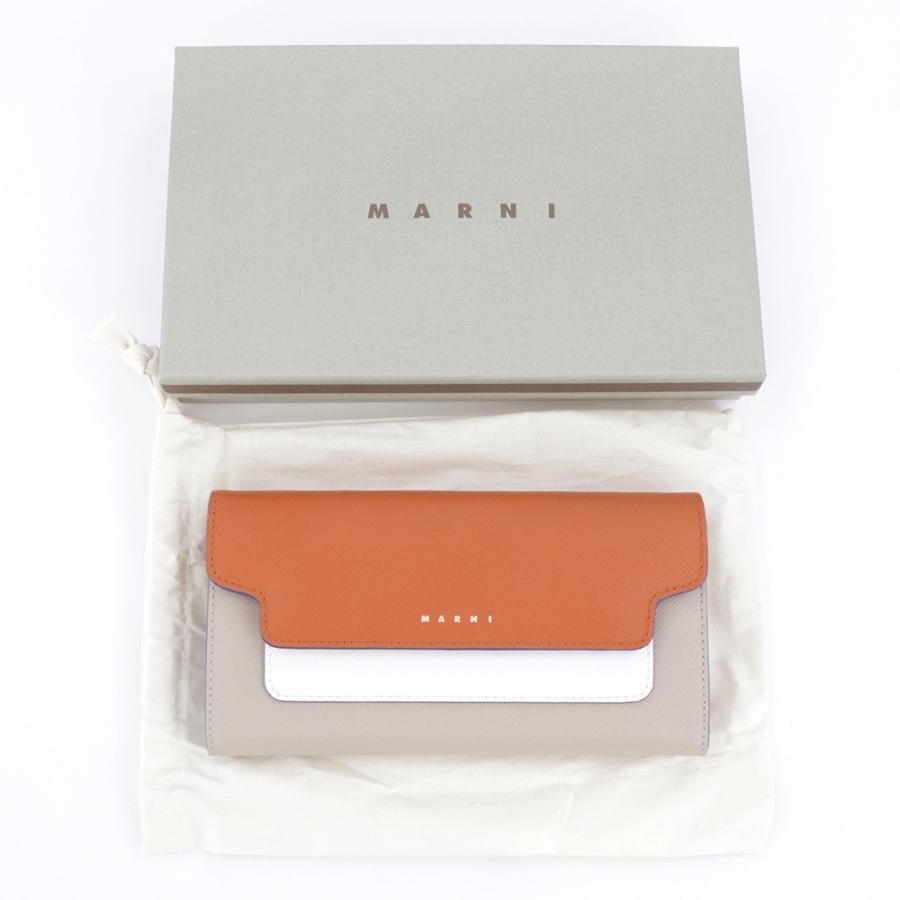 MARNI マルニ 財布 長財布 二つ折り バイカラー レザー 本革 MARNI マルニ 財布 長財布 二つ折り バイカラー レザー 本革