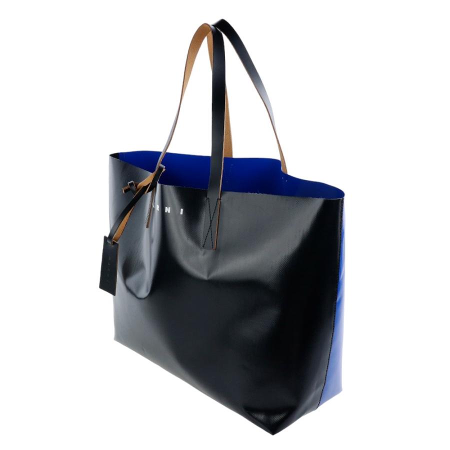 MARNI (マルニ) PVC バイカラー トートバッグ ブラック×ブルー MARNI (マルニ) PVC バイカラー トートバッグ ブラック×ブルー