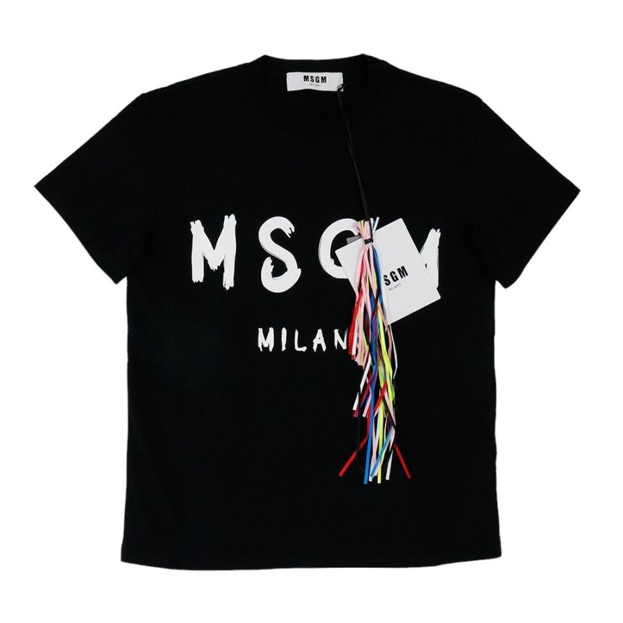 MSGM Tシャツ 半袖 エムエスジーエム トップス ブラック MSGM Tシャツ 半袖 エムエスジーエム トップス ブラック