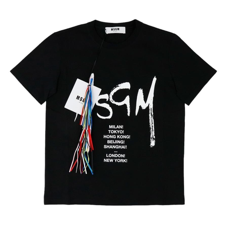 MSGM Tシャツ 半袖 エムエスジーエム トップス ブラック MSGM Tシャツ 半袖 エムエスジーエム トップス ブラック